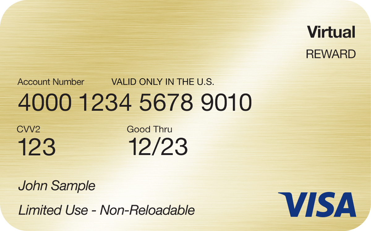 Virtual Promotional Visa Prepaid Card